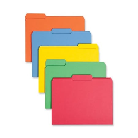 Smead Smead, REINFORCED TOP TAB COLORED FILE FOLDERS, 1/3-CUT TABS, LETTER SIZE, ASSORTED, 100PK 11993